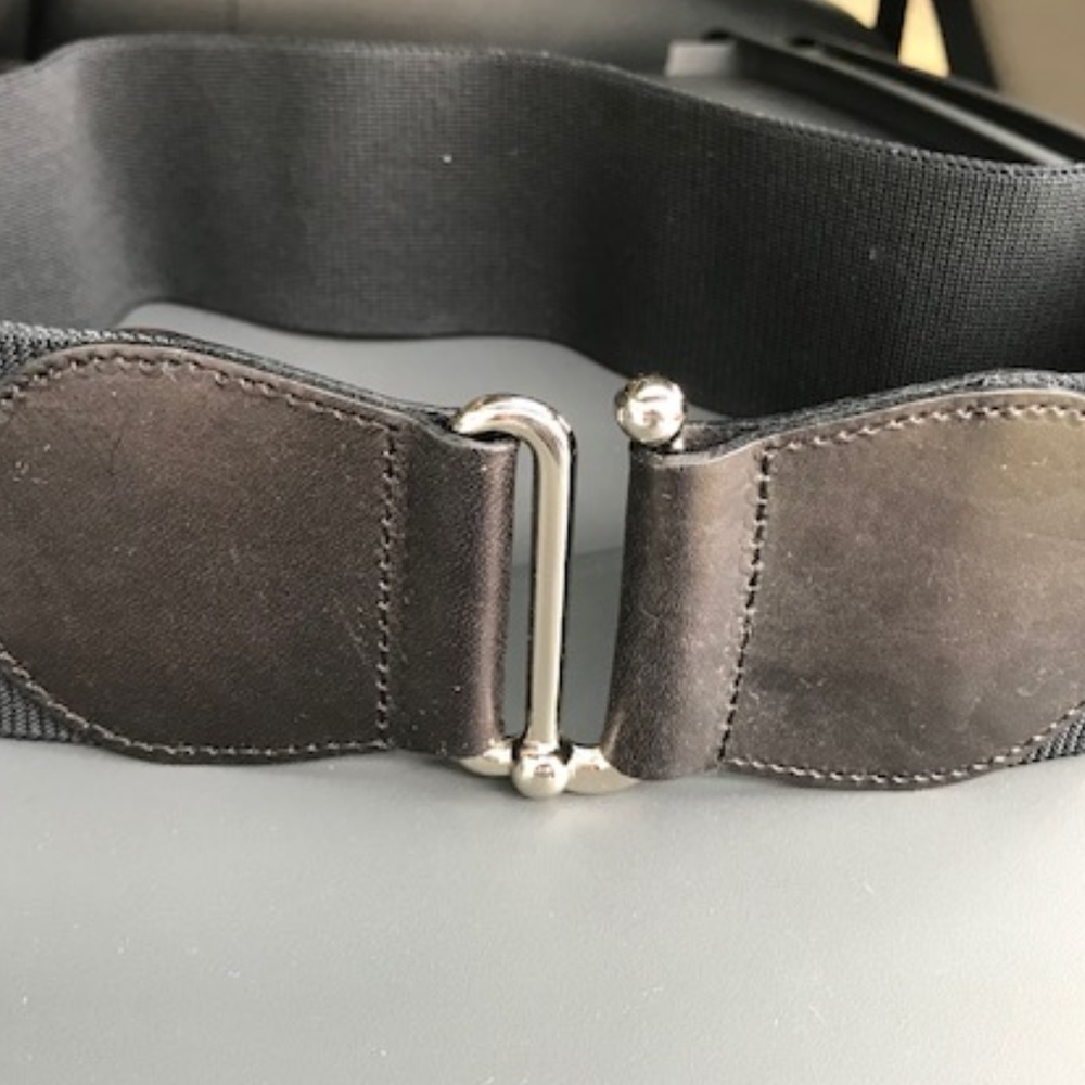 Black and silver waist belt